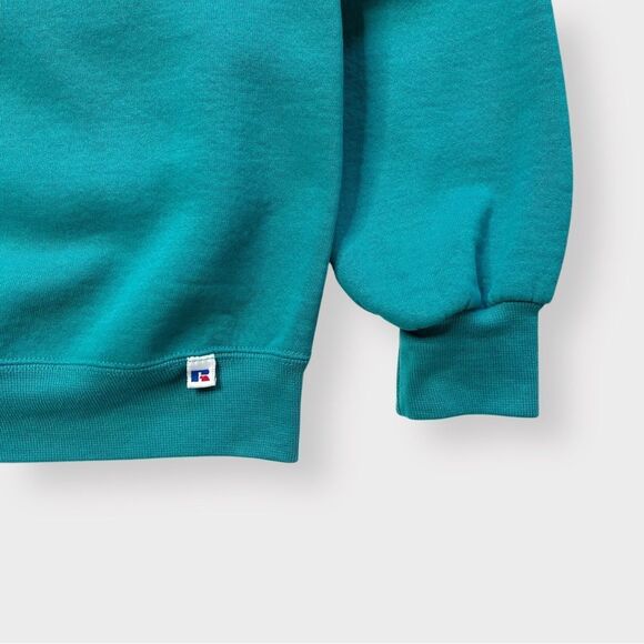 Vtg 90s Russell Athletic Logo Crewneck Sweatshirt, Soft 50/50, V Stitch, USA M - Picture 3 of 6